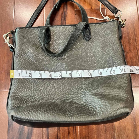 Madewell Pebble Brown Black Leather Crossbody Handbag Double‎ Handle Bag Purse - Picture 6 of 7